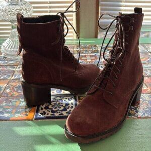 [New] Seychelles 8.5 Brown Suede Irresistible Lug Sole Chunky Heel Combat Boots